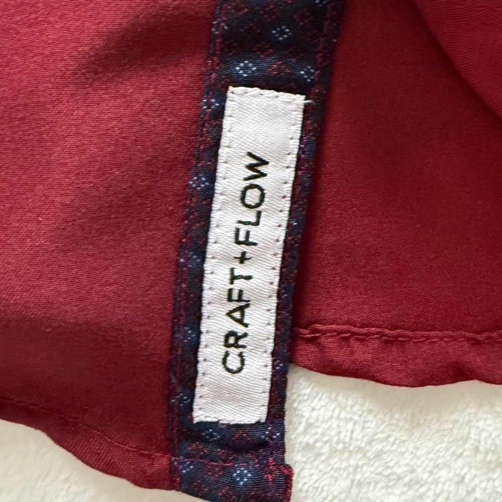 Craft + Flow Boys Cranberry Dress Shirt Button Front Long Sleeve Size 10 12 - Picture 5 of 8